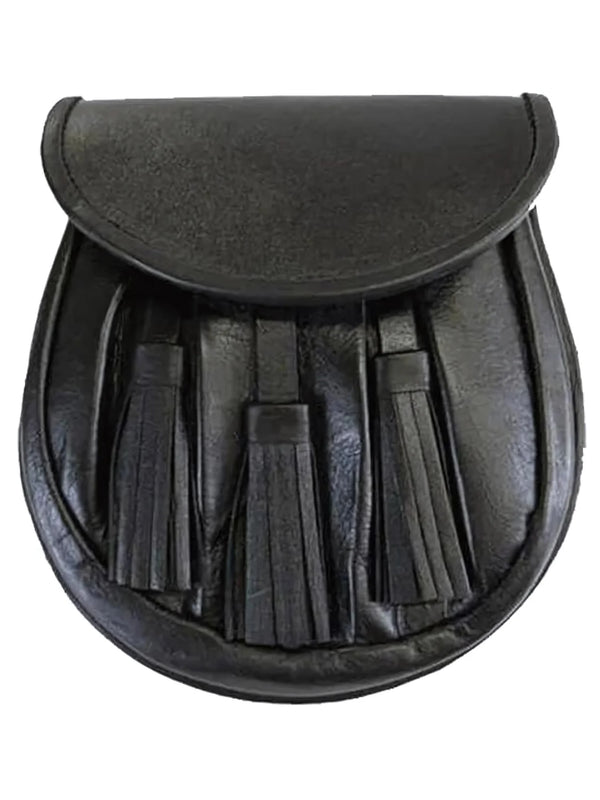 Black Leather Rob Roy Sporran